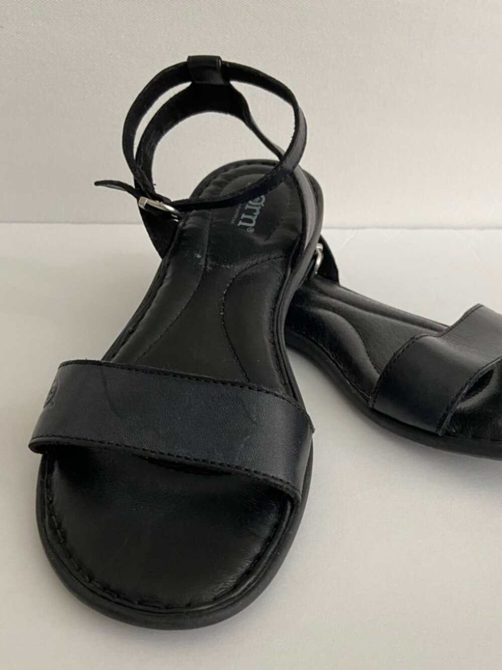 Born Black Leather Ankle-Strap Sandals